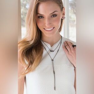 Kendra Scott Finnegan Y (Bolo) Necklace in Gunmetal